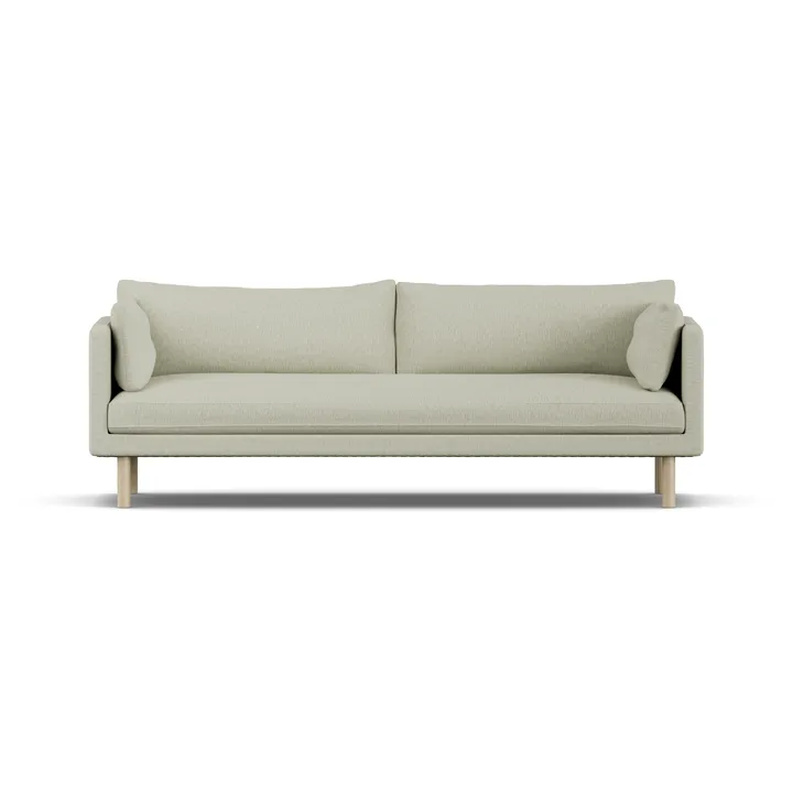 Linnevik soffa - Luiza Beige 3981-vitoljad ek, 4-sits, utan kappa - 1898