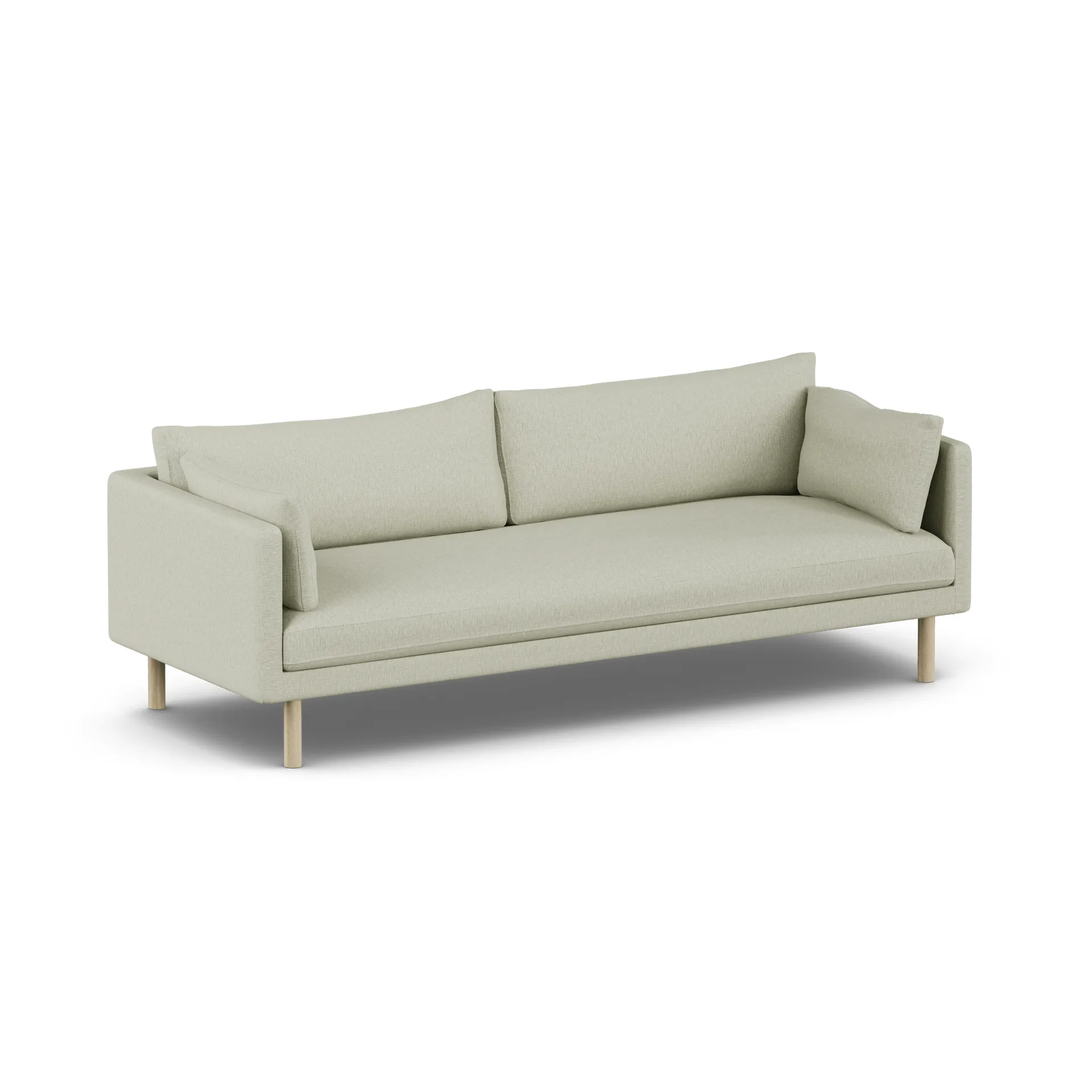 Linnevik soffa, Luiza Beige 3981-vitoljad ek, 4-sits, utan kappa 1898