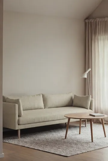 Linnevik soffa - Luiza Beige 3981-vitoljad ek, 4-sits, utan kappa - 1898