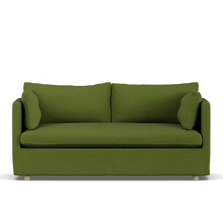 Linnevik soffa - Luiza Green 3975-vitoljad ek, 2-sits, med kappa - 1898
