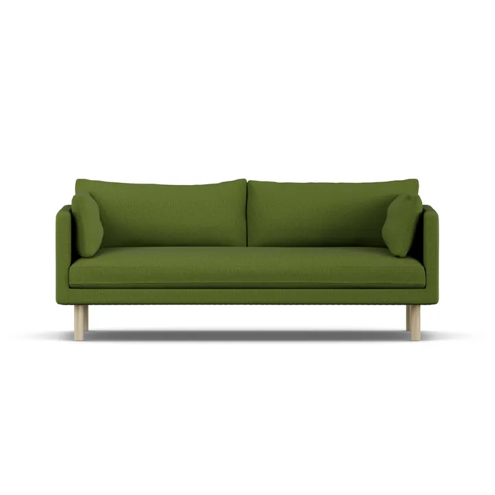 Linnevik soffa - Luiza Green 3975-vitoljad ek, 3-sits, utan kappa - 1898