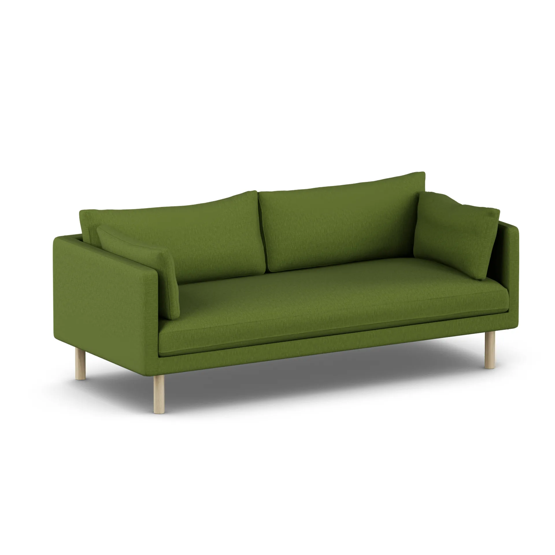 Linnevik soffa, Luiza Green 3975-vitoljad ek, 3-sits, utan kappa 1898
