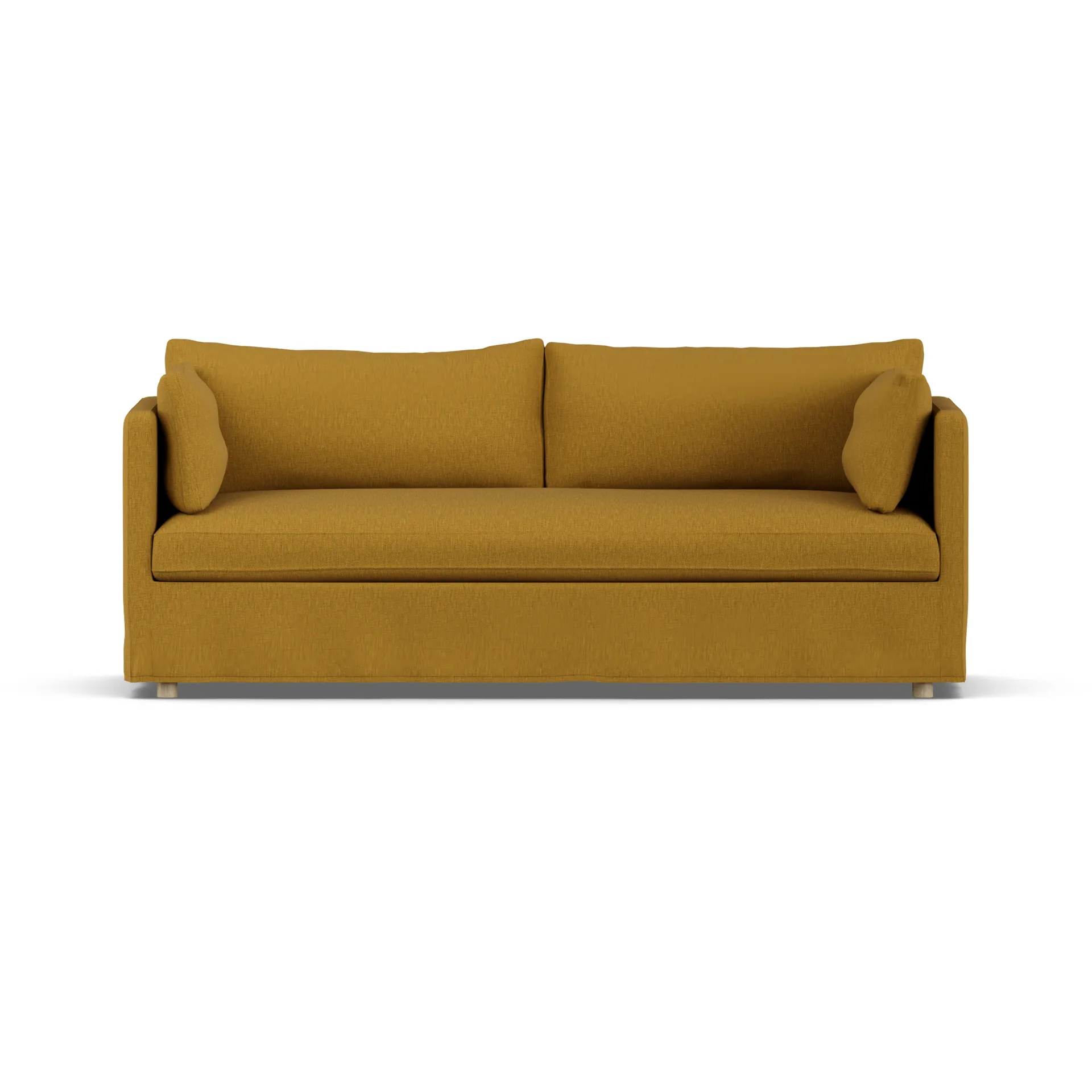 Linnevik soffa, Luiza Mustard 3972-vitoljad ek, 3-sits, med kappa 1898