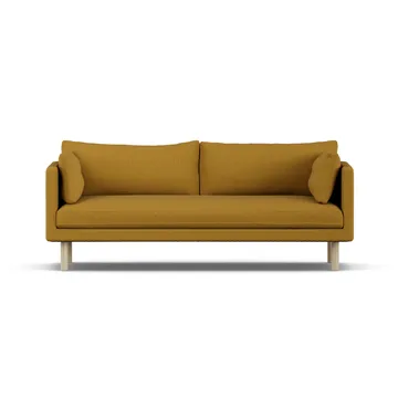 Linnevik soffa - Luiza Mustard 3972-vitoljad ek, 3-sits, utan kappa - 1898