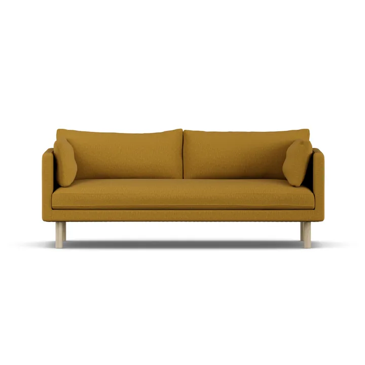 Linnevik soffa - Luiza Mustard 3972-vitoljad ek, 3-sits, utan kappa - 1898