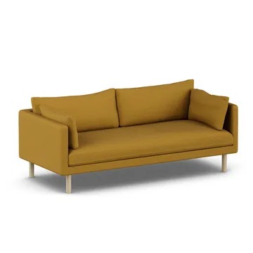 Linnevik soffa - Luiza Mustard 3972-vitoljad ek, 3-sits, utan kappa - 1898