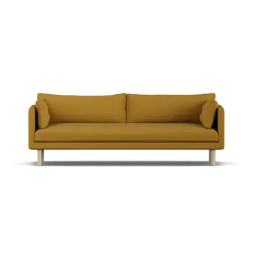 Linnevik soffa - Luiza Mustard 3972-vitoljad ek, 4-sits, utan kappa - 1898