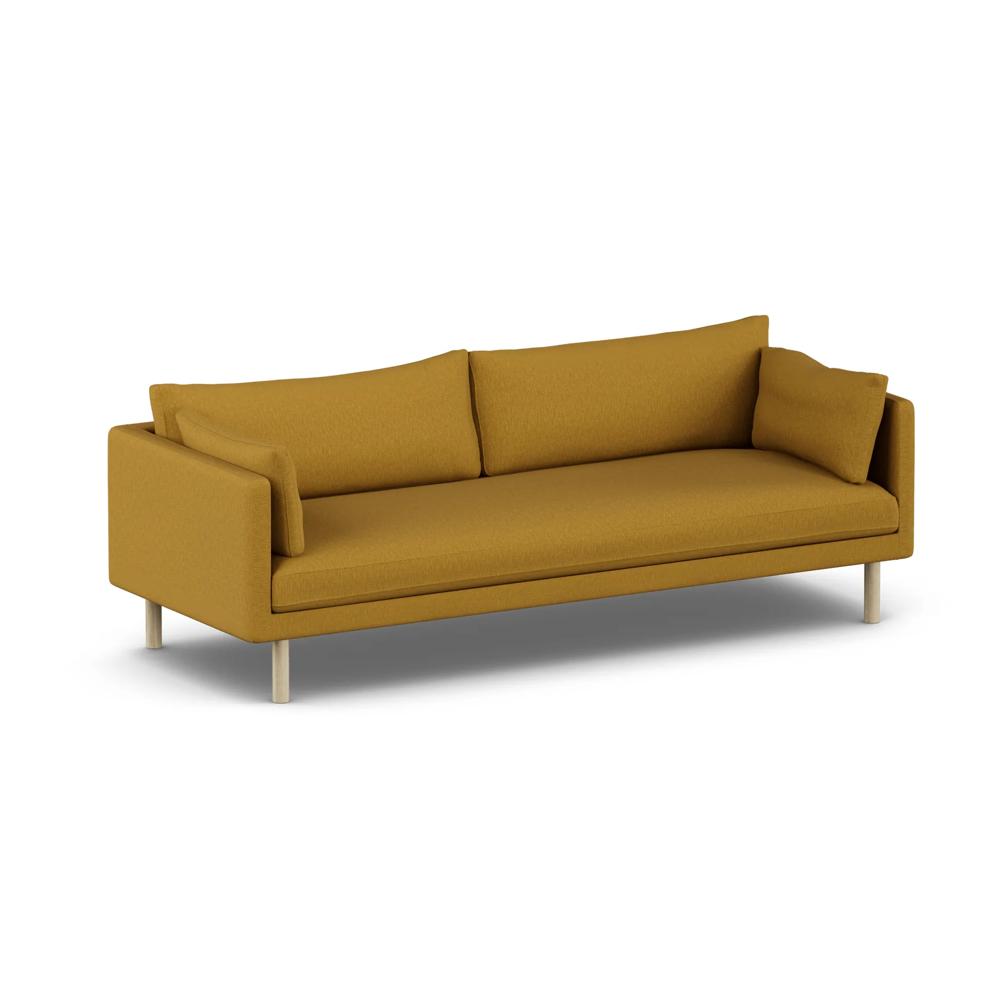 Linnevik soffa, Luiza Mustard 3972-vitoljad ek, 4-sits, utan kappa 1898