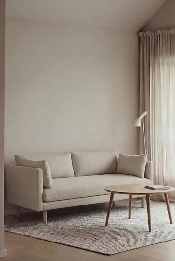 Linnevik soffa - Same Beige 6670-vitoljad ek, 2-sits, utan kappa - 1898