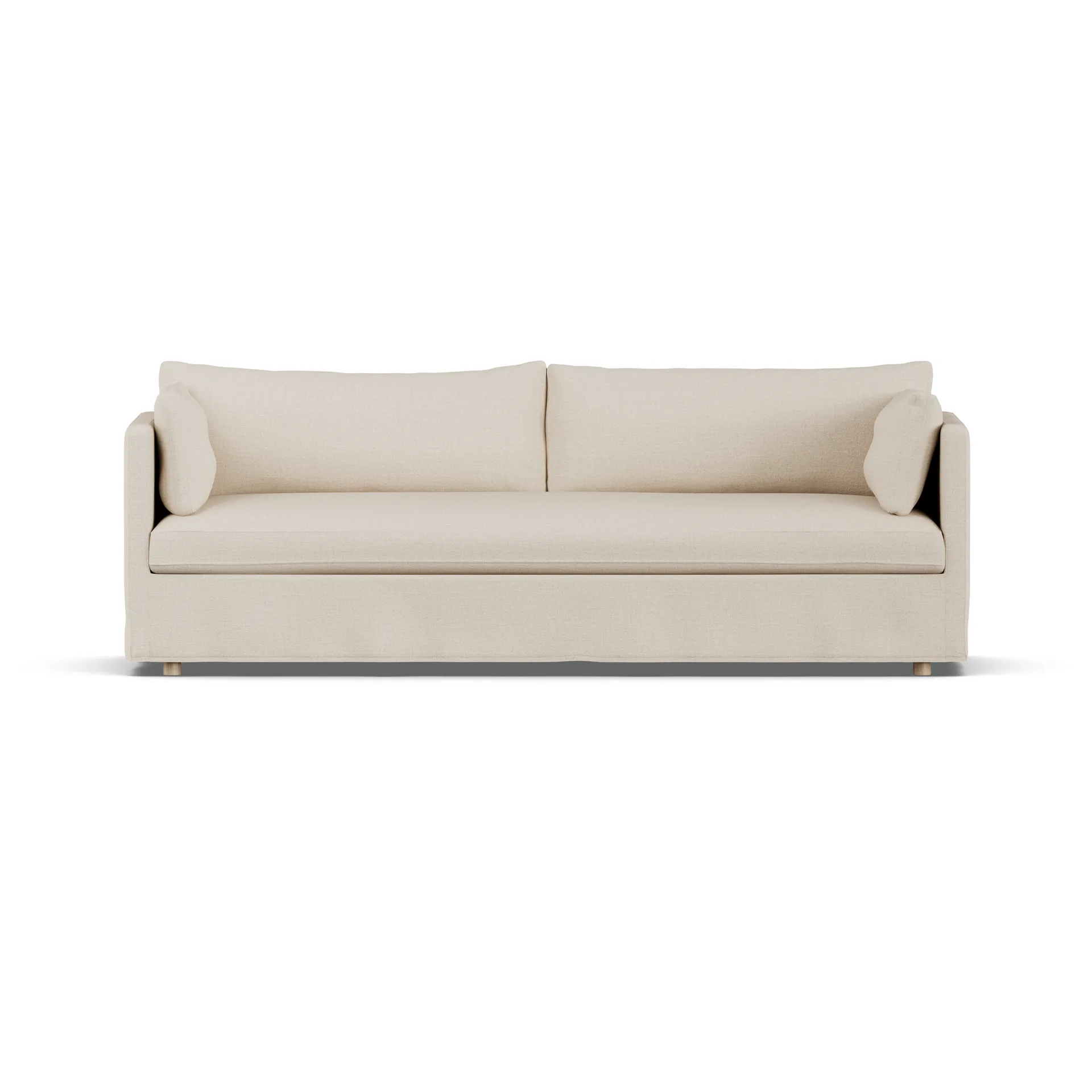 Linnevik soffa, Same Beige 6670-vitoljad ek, 4-sits, med kappa 1898
