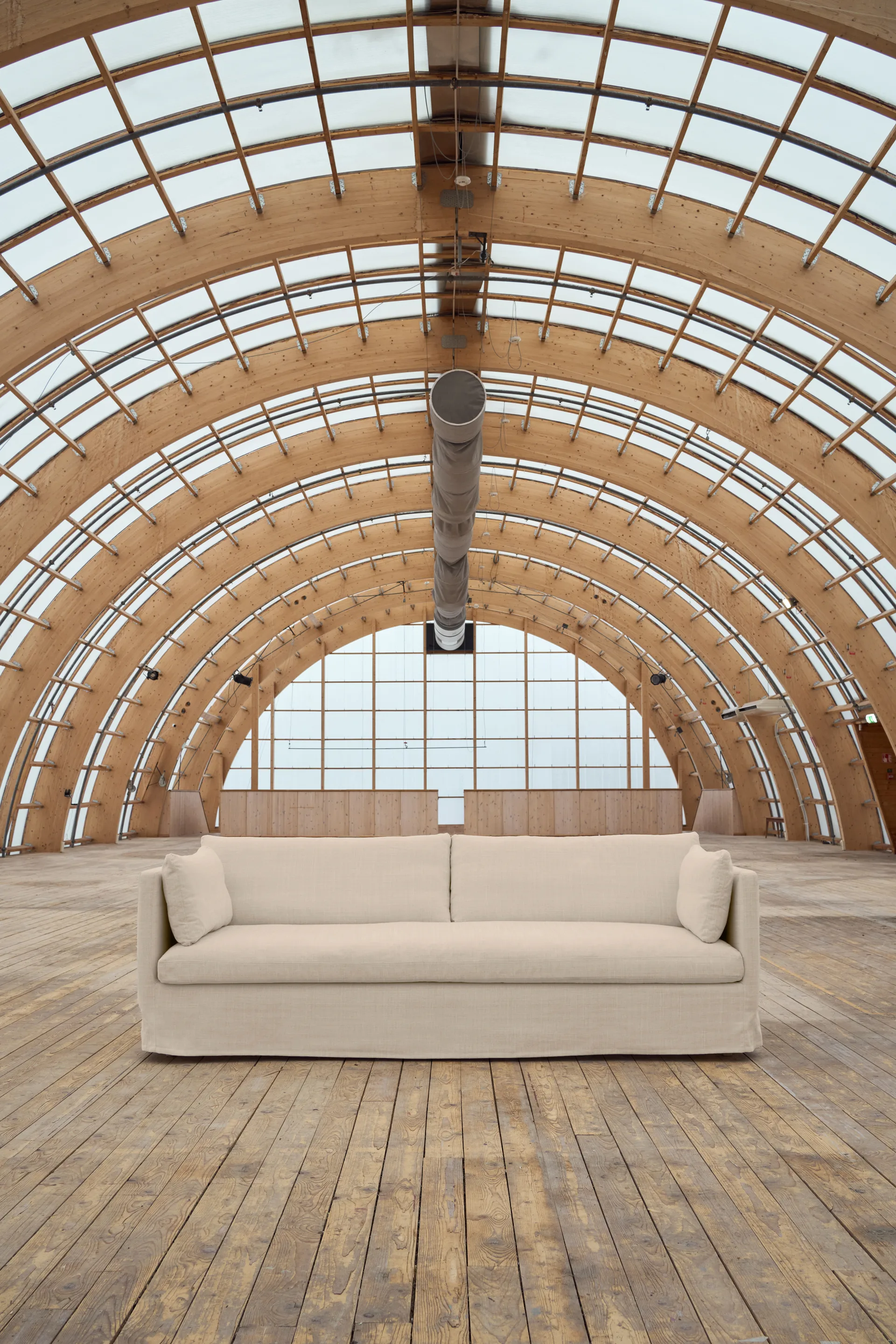 Linnevik soffa, Same Beige 6670-vitoljad ek, 4-sits, med kappa 1898