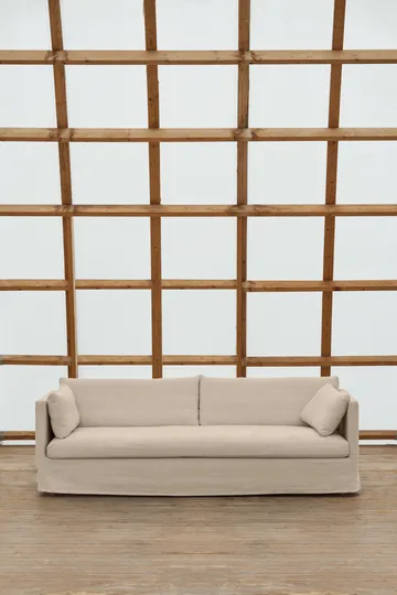 Linnevik soffa - Same Beige 6670-vitoljad ek, 4-sits, med kappa - 1898