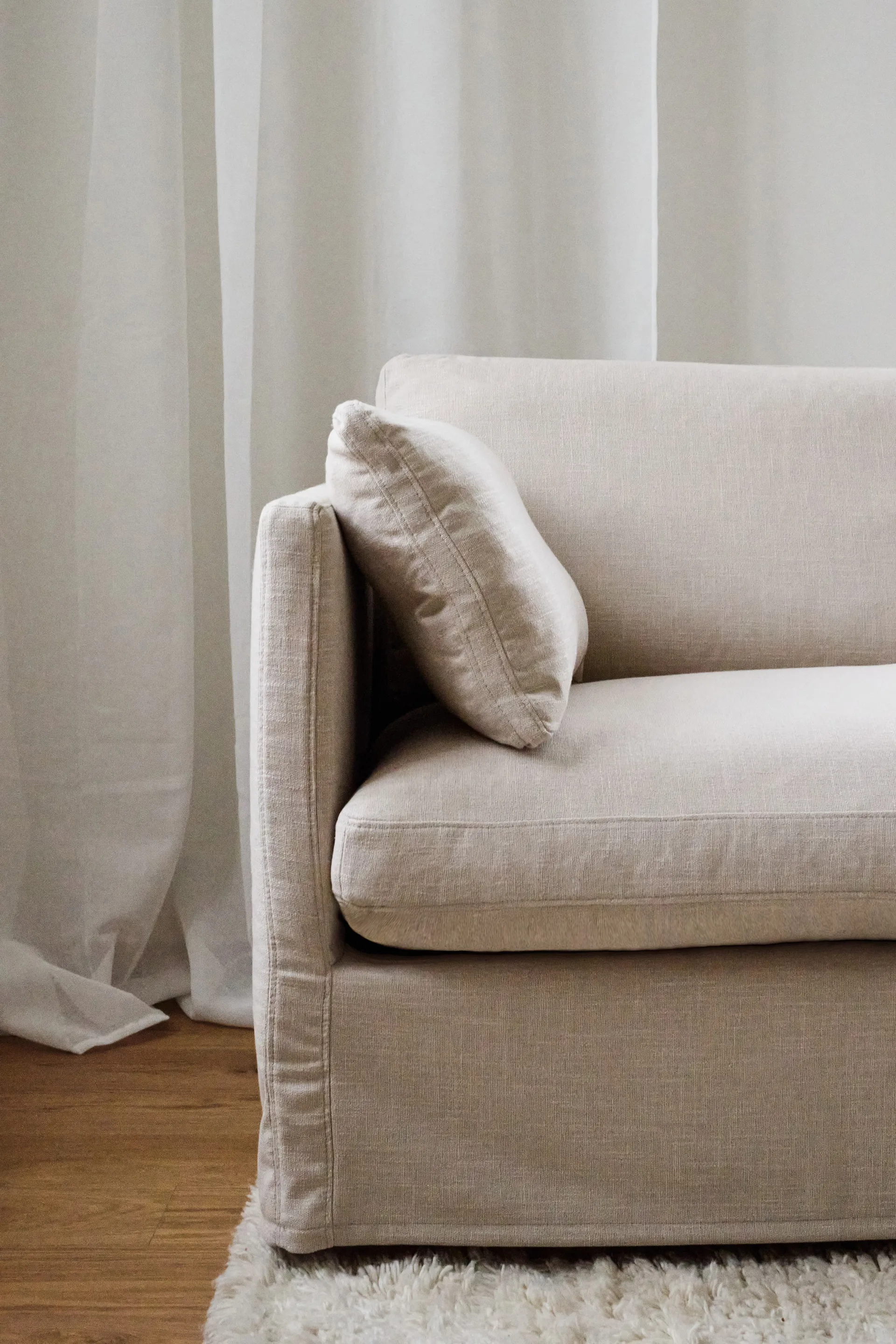 Linnevik soffa, Same Beige 6670-vitoljad ek, 4-sits 1898