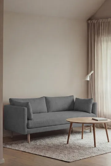 Linnevik soffa - Same Blue 6678-vitoljad ek, 2-sits - 1898