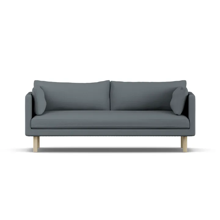 Linnevik soffa - Same Blue 6678-vitoljad ek, 3-sits - 1898