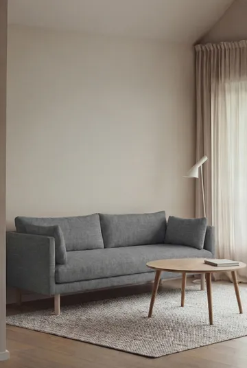 Linnevik soffa - Same Blue 6678-vitoljad ek, 3-sits - 1898