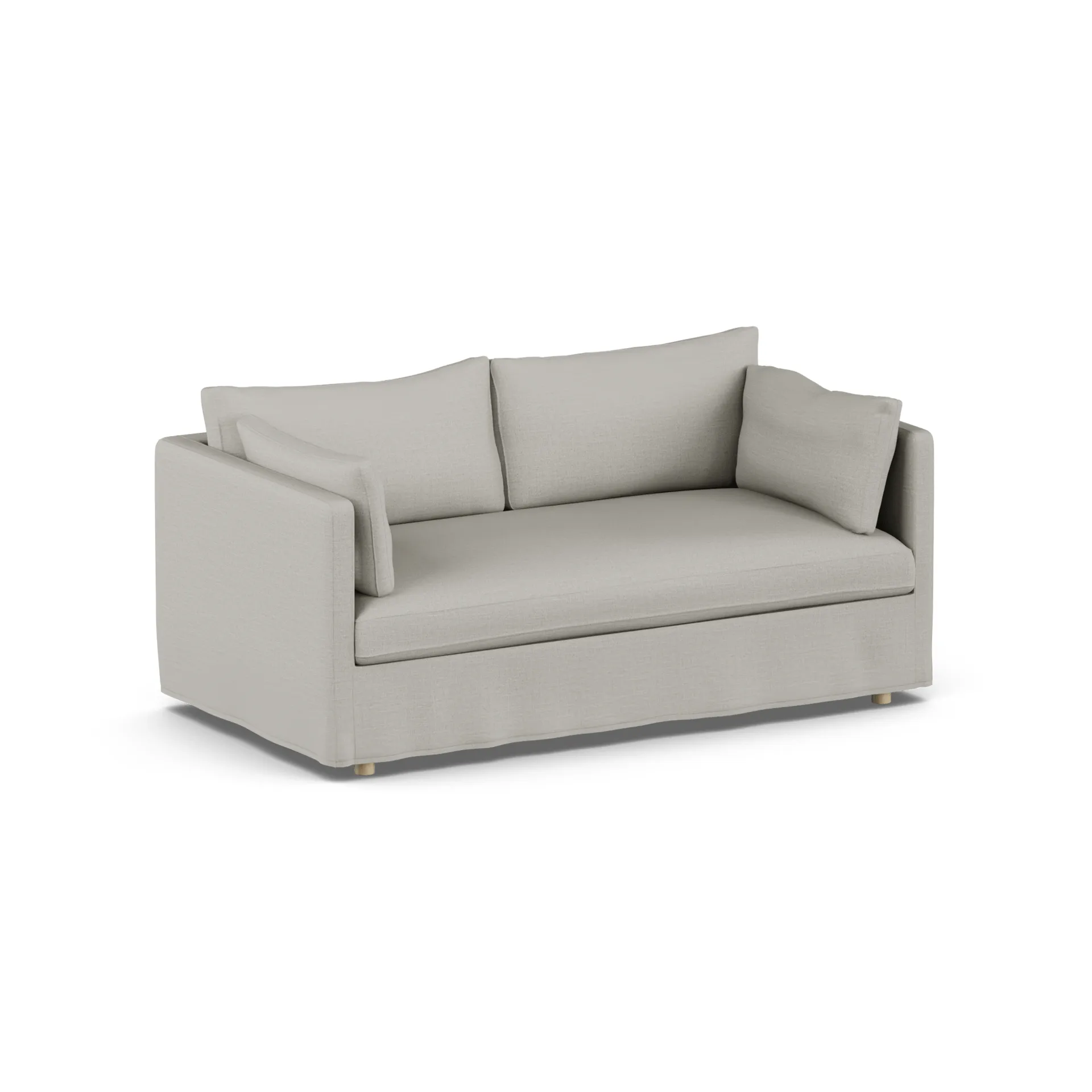 Linnevik soffa, Same Grey 6673-vitoljad ek, 2-sits, med kappa 1898