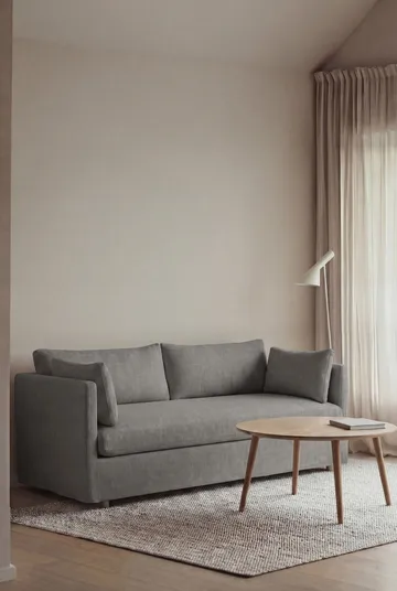 Linnevik soffa - Same Grey 6673-vitoljad ek, 2-sits, med kappa - 1898