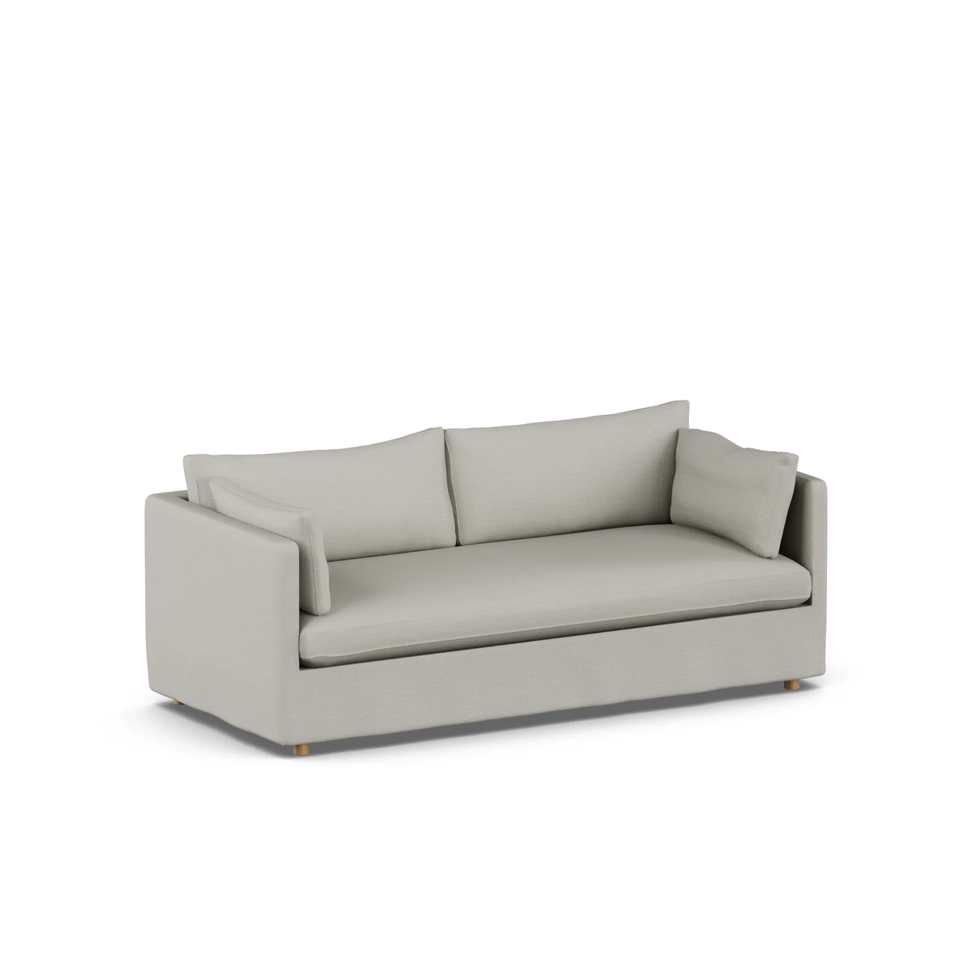 Linnevik soffa, Same Grey 6673-vitoljad ek, 3-sits, med kappa 1898