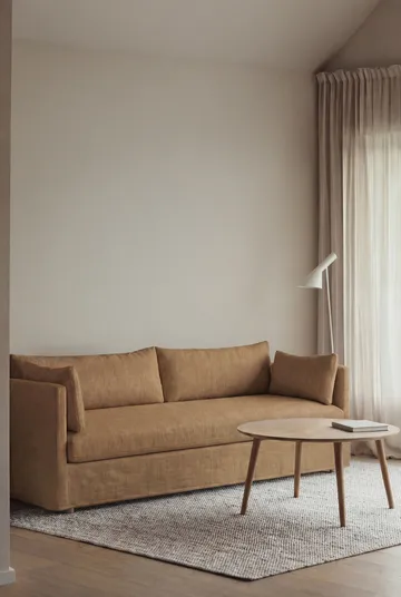 Linnevik soffa - Same Ochre 6676-vitoljad ek, 4-sits, med kappa - 1898