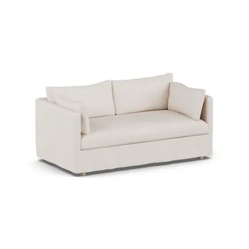 Linnevik soffa - Same Off White 6671-vitoljad ek, 2-sits, med kappa - 1898