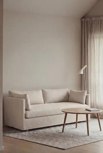 Linnevik soffa - Same Off White 6671-vitoljad ek, 2-sits, med kappa - 1898