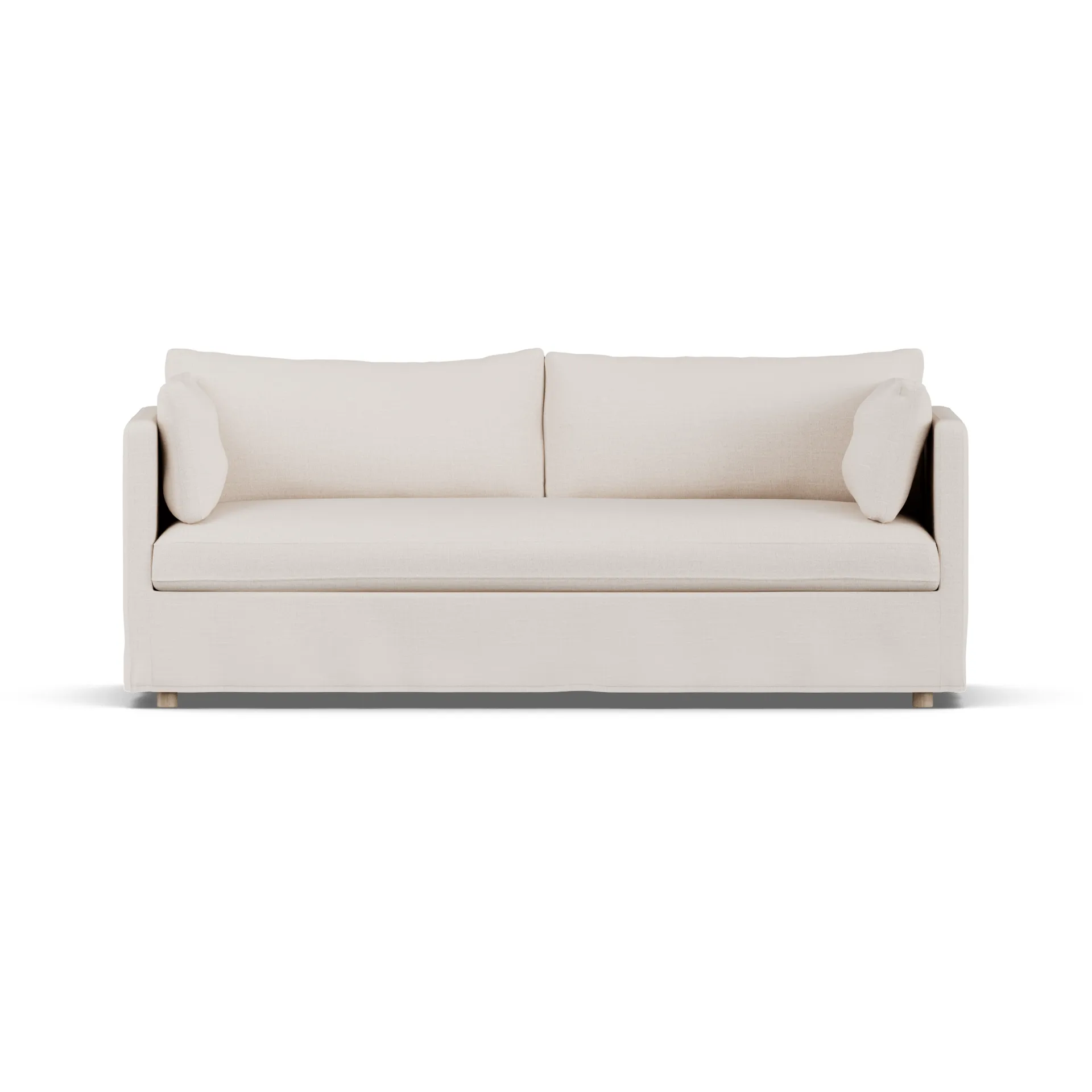 Linnevik soffa, Same Off White 6671-vitoljad ek, 3-sits, med kappa 1898