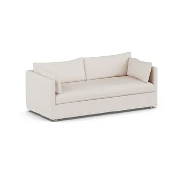 Linnevik soffa - Same Off White 6671-vitoljad ek, 3-sits, med kappa - 1898
