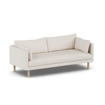 Linnevik soffa - Same Off White 6671-vitoljad ek, 3-sits, utan kappa - 1898
