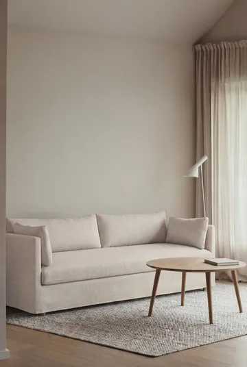 Linnevik soffa - Same Off White 6671-vitoljad ek, 4-sits, med kappa - 1898