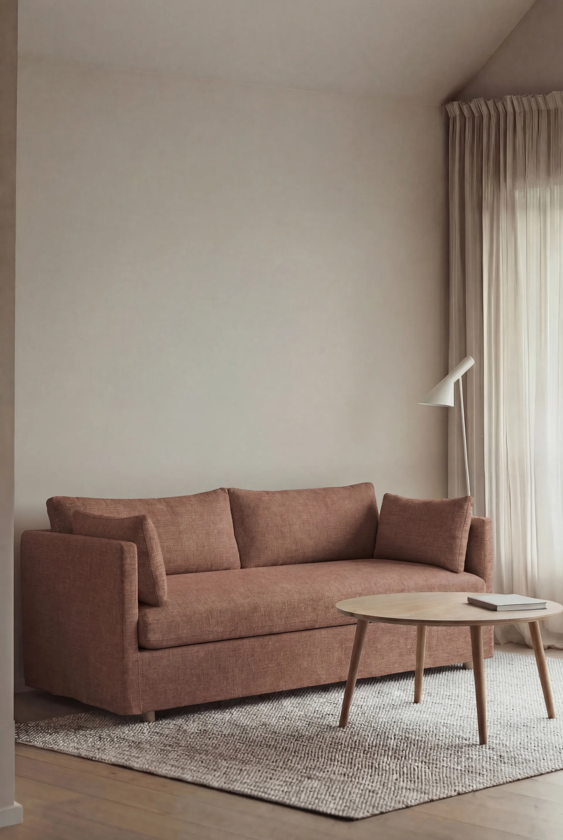 Linnevik soffa, Same Rust 6675-vitoljad ek, 2-sits, med kappa 1898