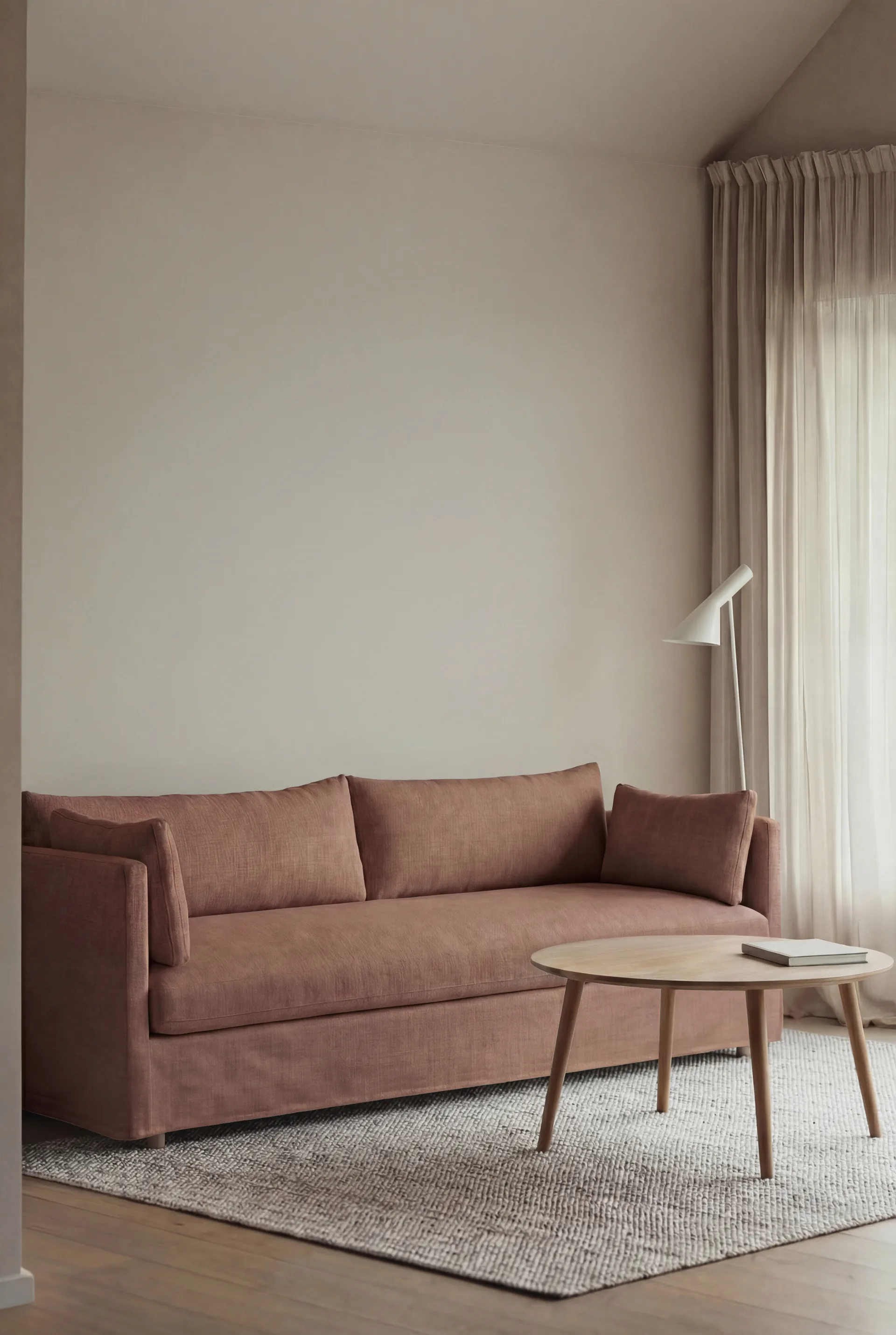 Linnevik soffa, Same Rust 6675-vitoljad ek, 4-sits, med kappa 1898