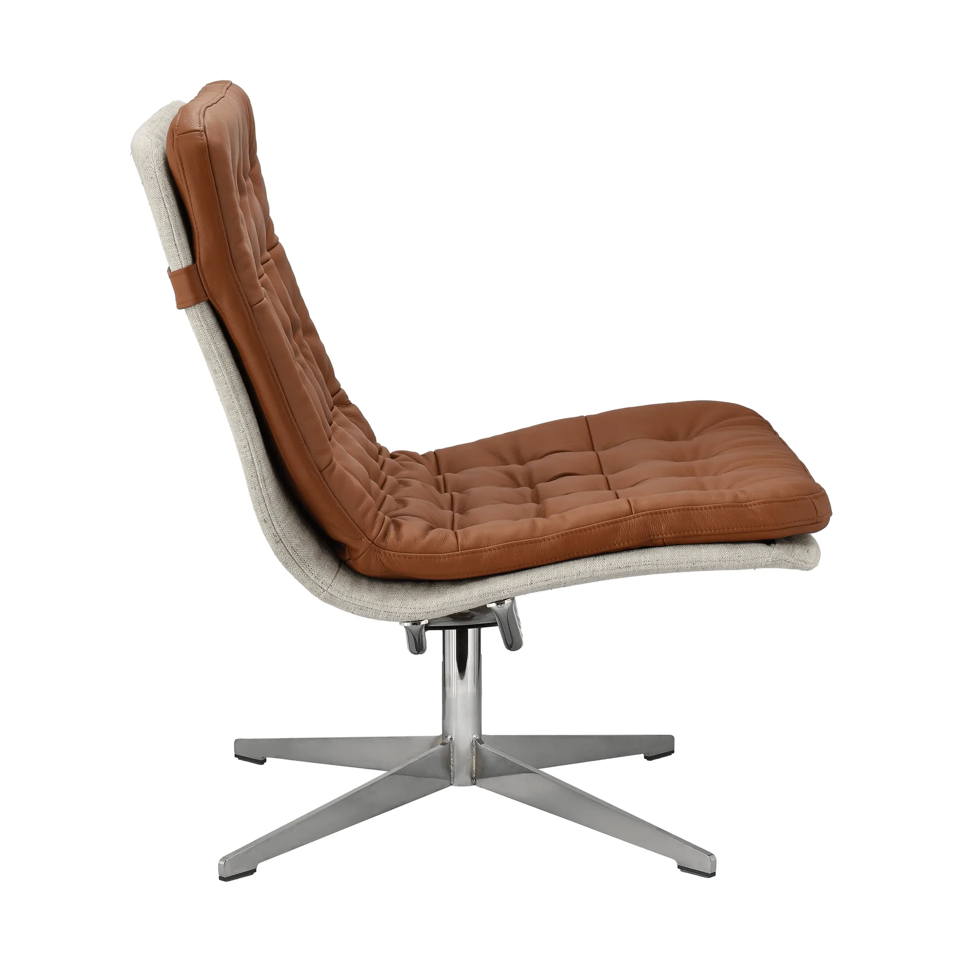 Loholm fåtölj med snurrfunktion, Konjaksfärgat läder-Bern Beige 0341 1898