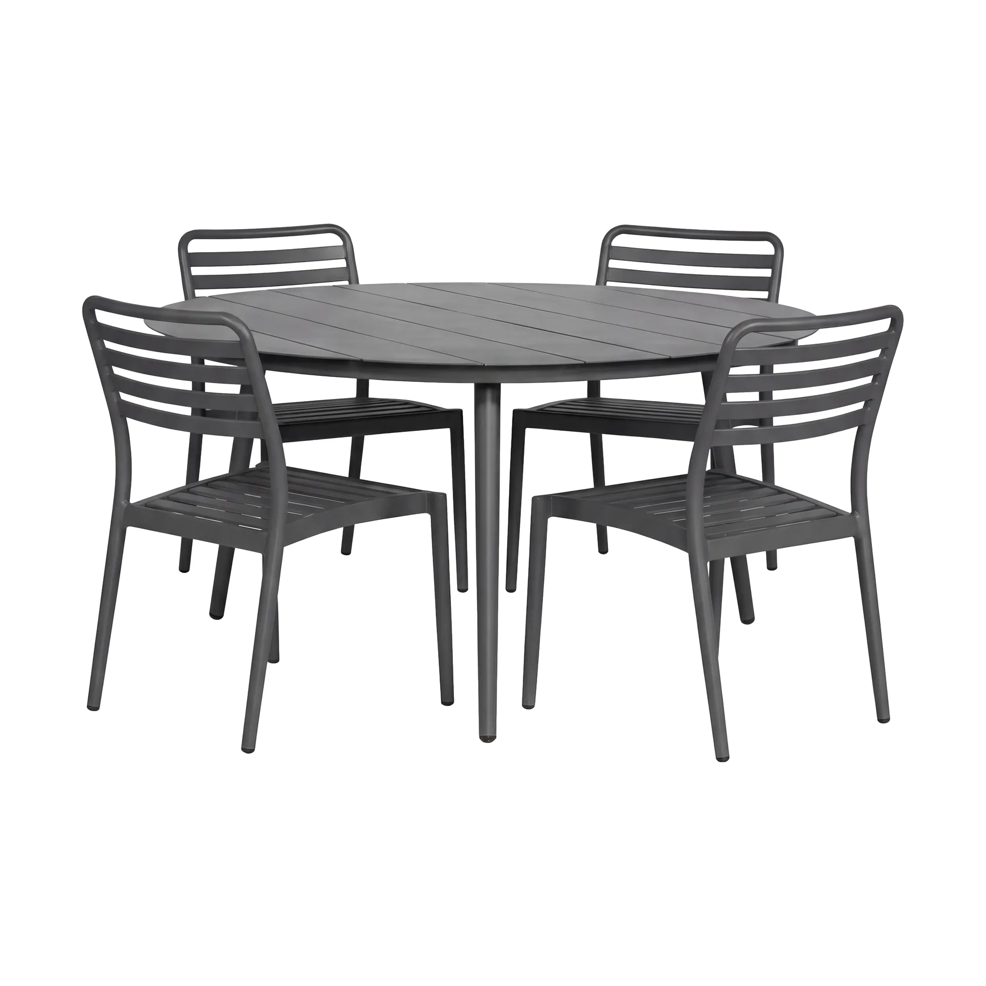 Marsala matbord Ø140 cm + 4 st Messina stol, Anthracite,  1898