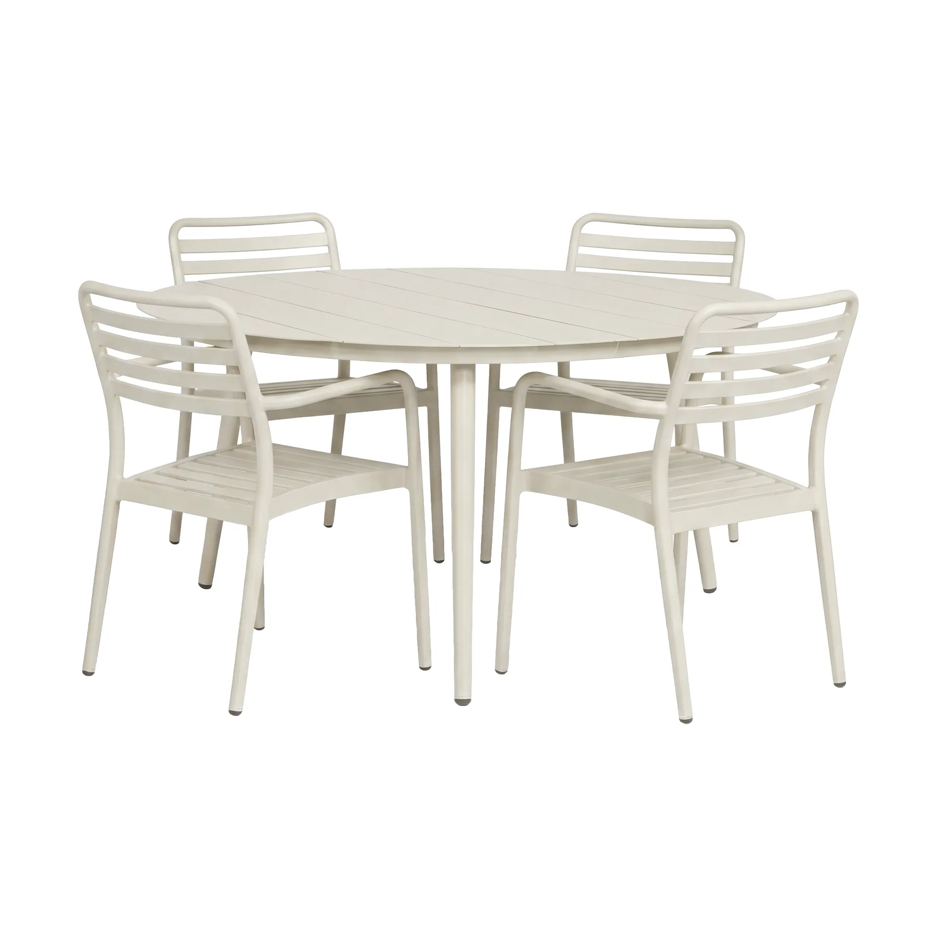 Marsala matbord Ø140 cm + Messina karmstol 4 st, Off white,  1898