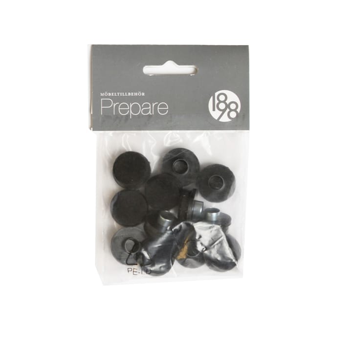 Prepare golvskydd - Svart 22mm plast-filt-nit 12st - 1898