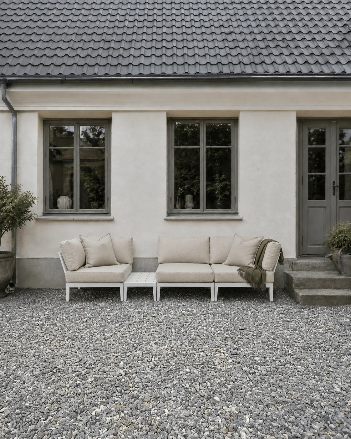 Santander modulsoffa mittmodul, Vit-beige 1898