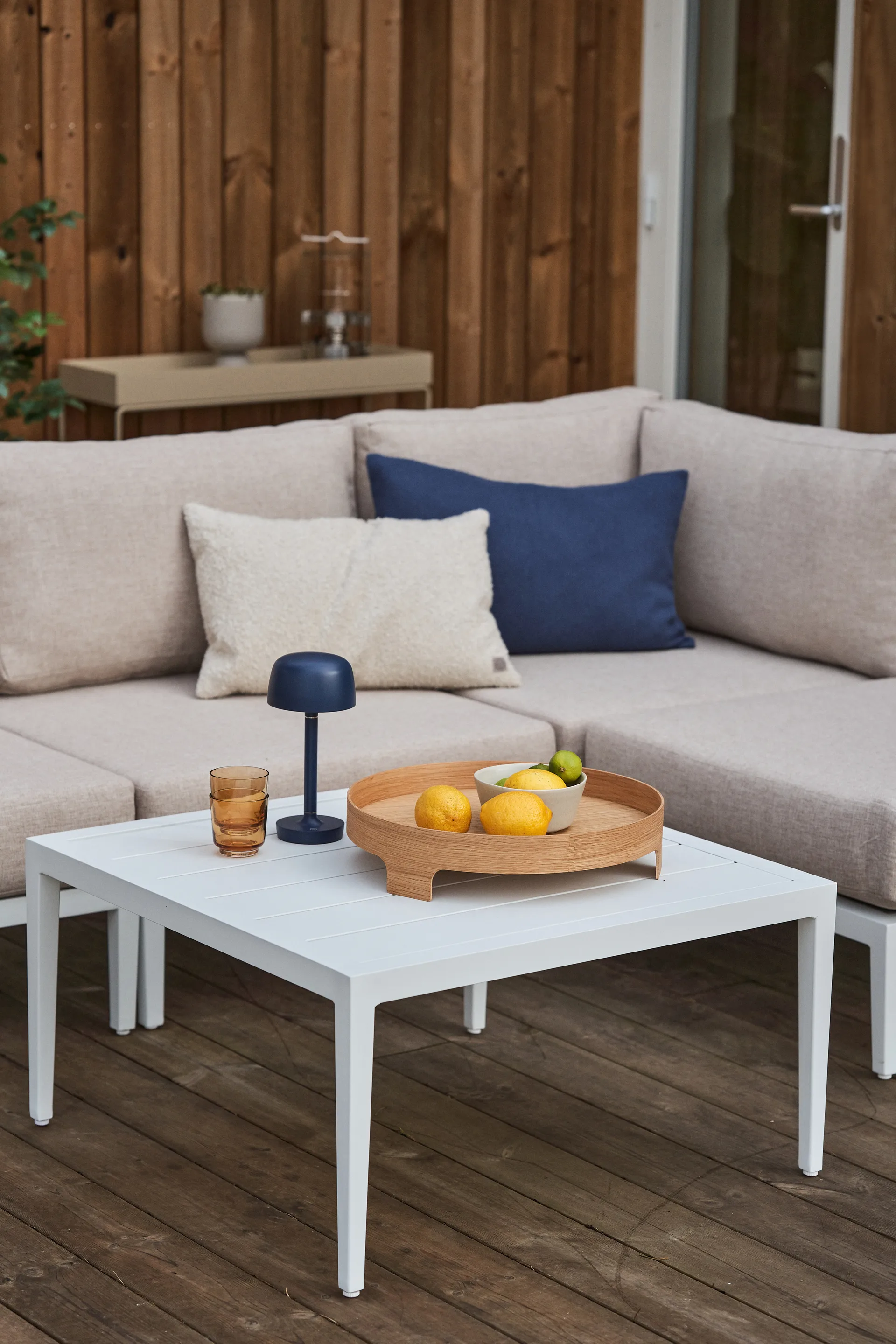 Santander soffbord 78x78x40 cm, Vit aluminium 1898