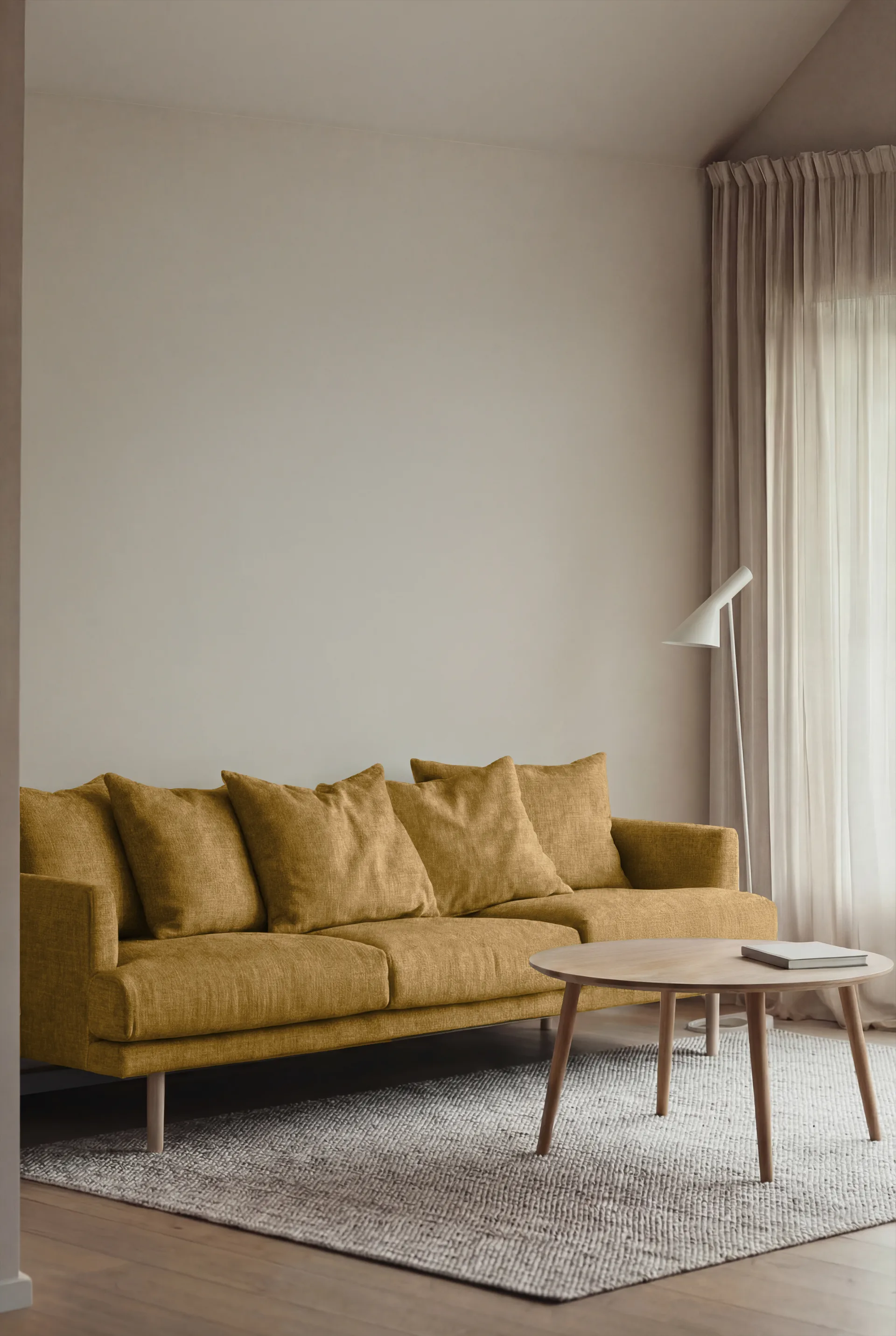 Sjövik soffa, Luiza Mustard 3972-vitoljad ek, 3,5-sits 1898