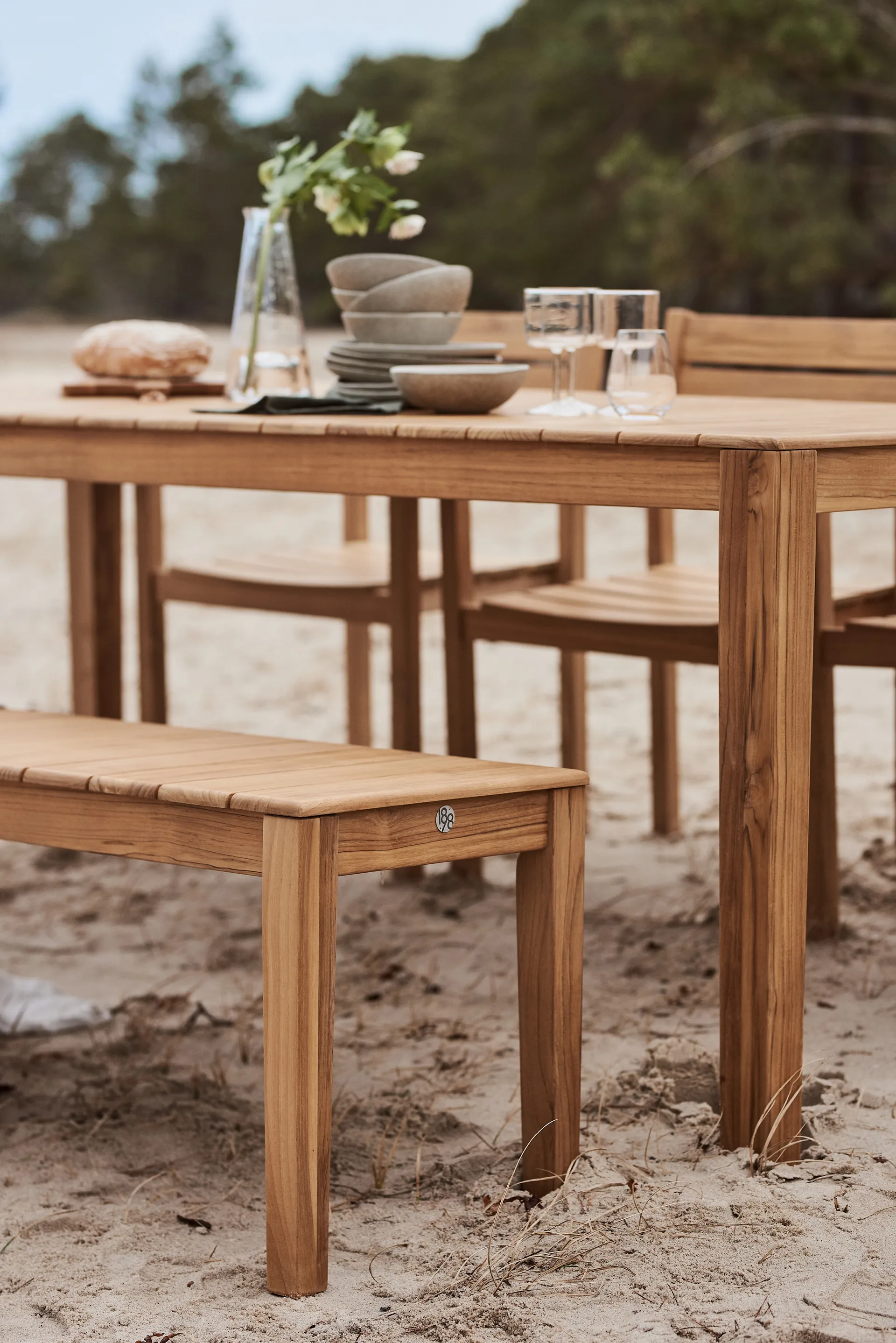 Sköndal bänk 199x40x45 cm, Teak 1898
