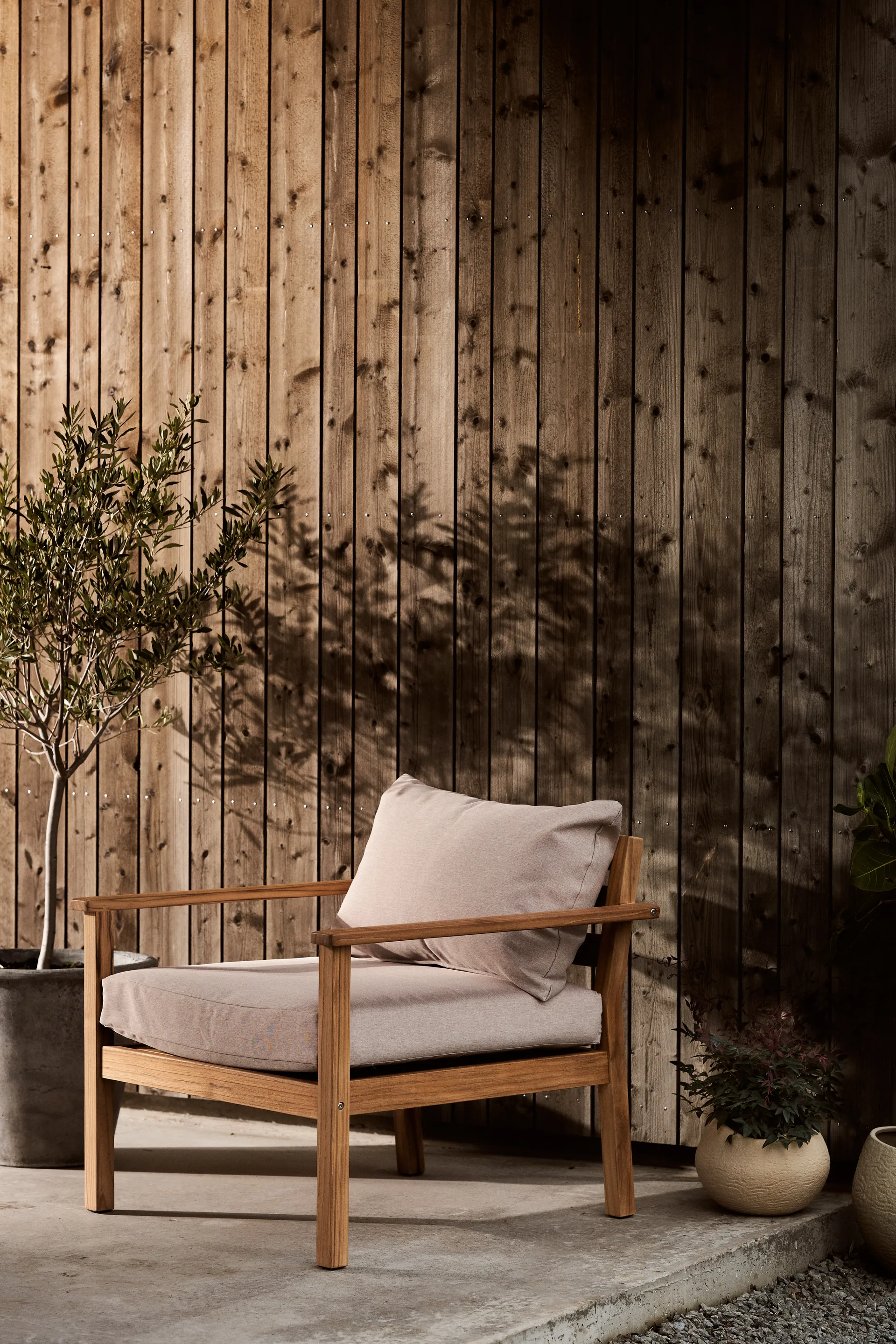 Stockaryd loungefåtölj teak/beige,  1898