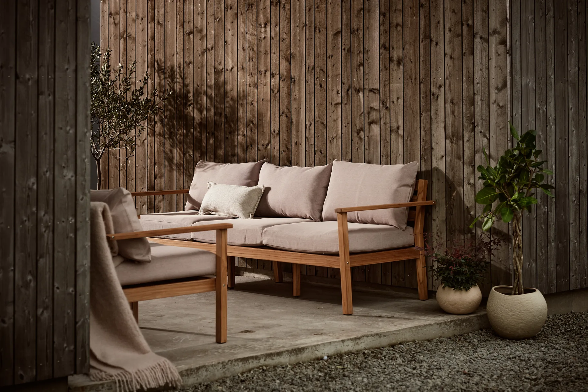 Stockaryd soffa 3-sits teak/beige,  1898