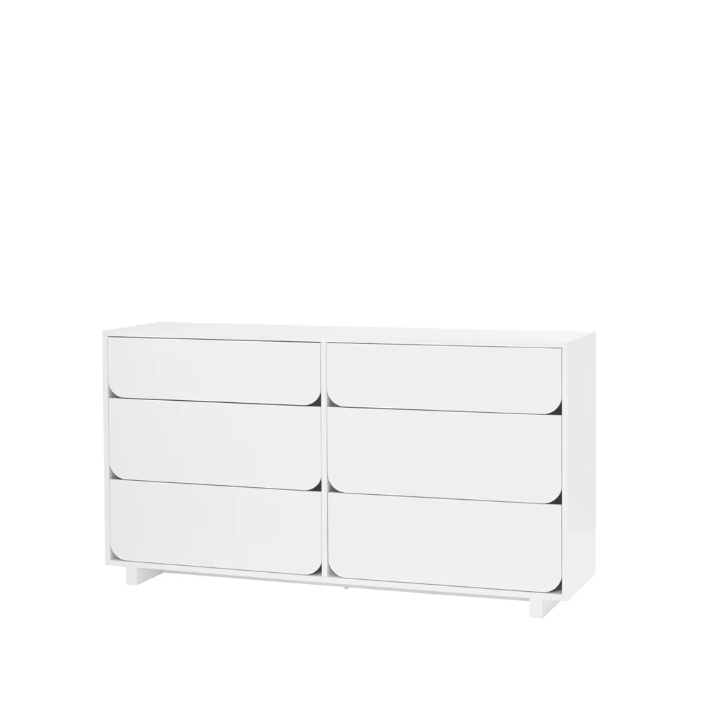 Vidja dubbel byrå, vit lack, 6 lådor 1898