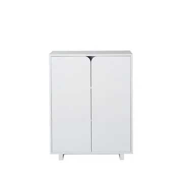 Vidja skåp - vit lack, låg, täckta dörrar - 1898