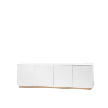 Beam sideboard - vit lack, sockel i vitoljad ek - A2