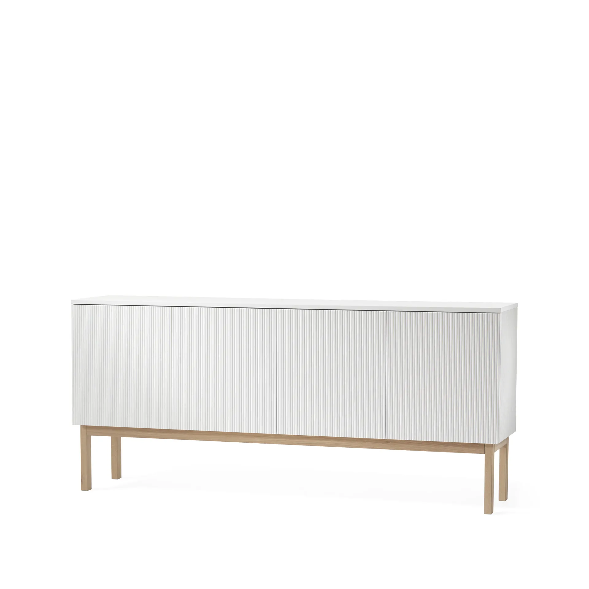 Beam sideboard, vit lack, stativ i vitoljad ek A2