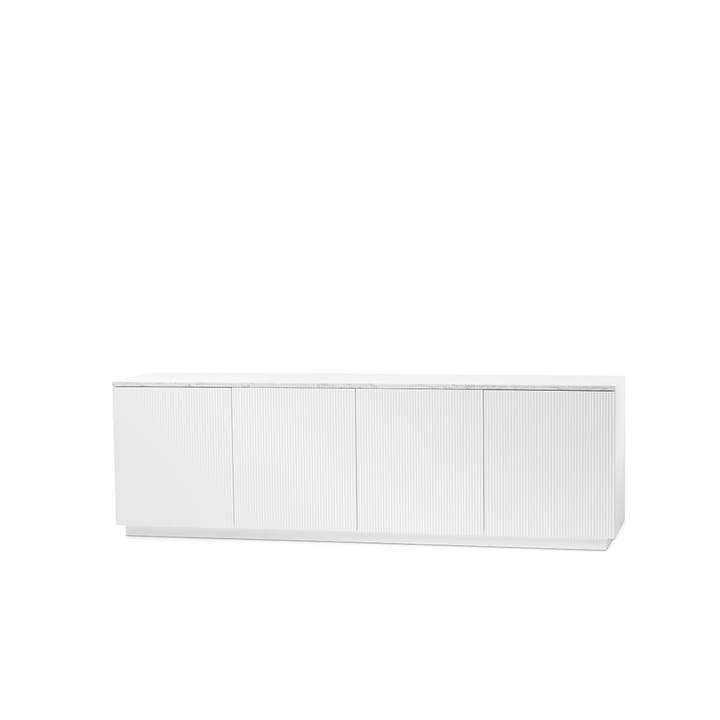 Beam sideboard - vit lack, vit sockel, toppskiva i carrara marmor - A2