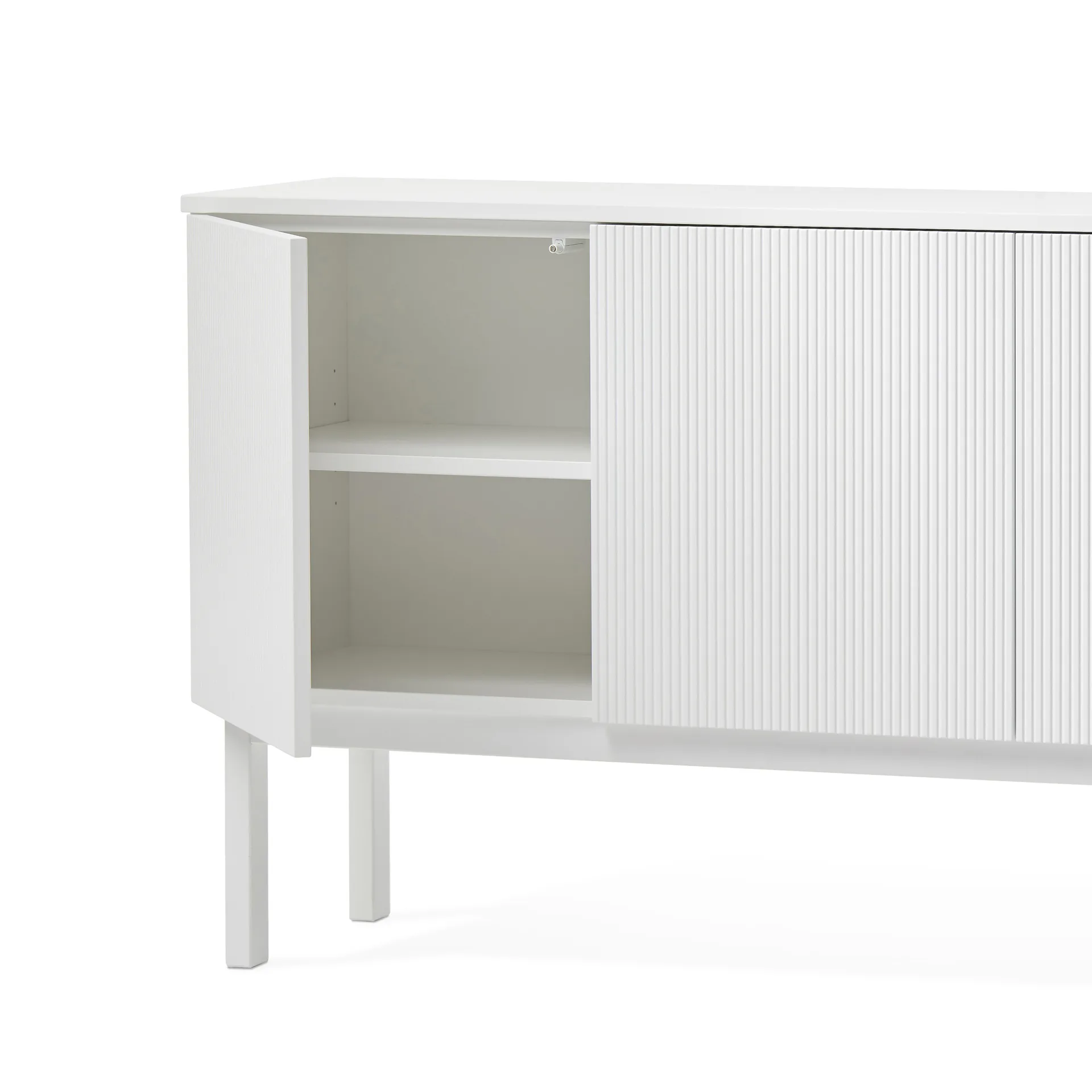 Beam sideboard, vit lack, vitt stativ A2