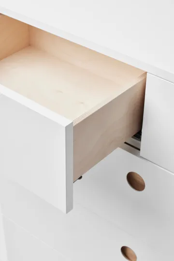 Keep high byrå - Vit-oljad ek, 95x98x40 cm - A2