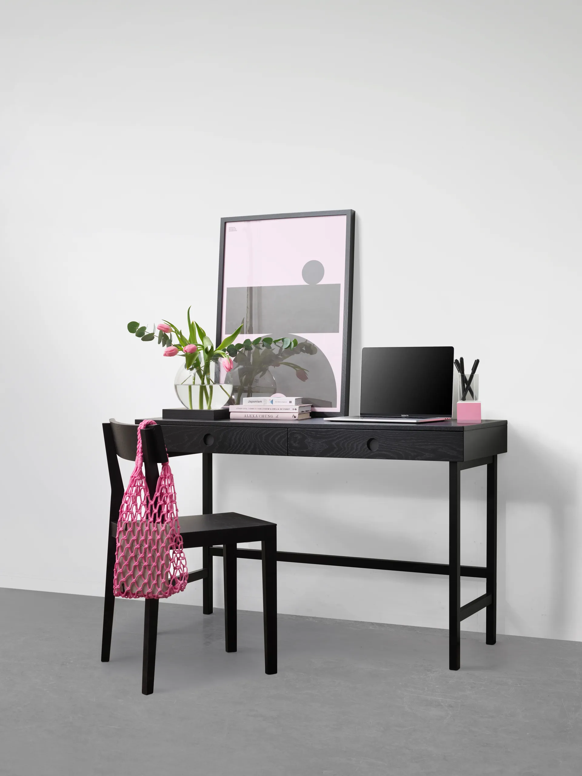 Mind skrivbord, Svartbetsad ek, 118x74x44 cm A2